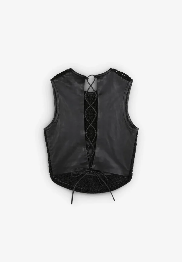 scalperscompany Top Piel Detalle Espalda-Mujer Camisetas Y Tops