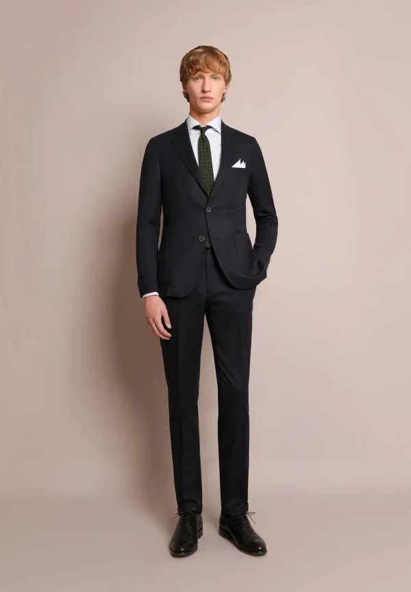 scalperscompany Traje Azul Marino Bolsillos Parche-Hombre Trajes