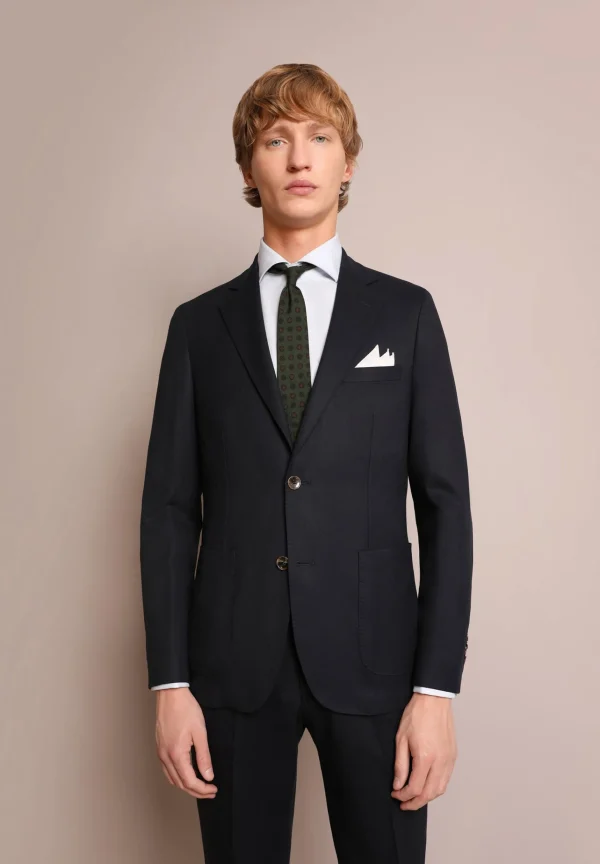 scalperscompany Traje Azul Marino Bolsillos Parche-Hombre Trajes
