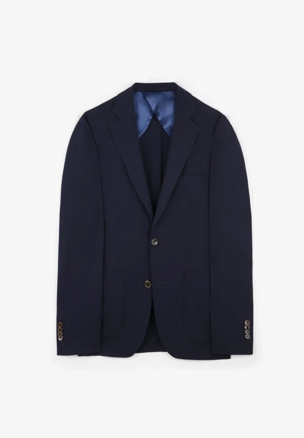 scalperscompany Traje Azul Marino Bolsillos Parche-Hombre Trajes