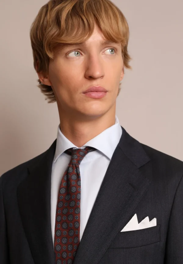 scalperscompany Traje Azul Marino Espiga Lana-Hombre Trajes