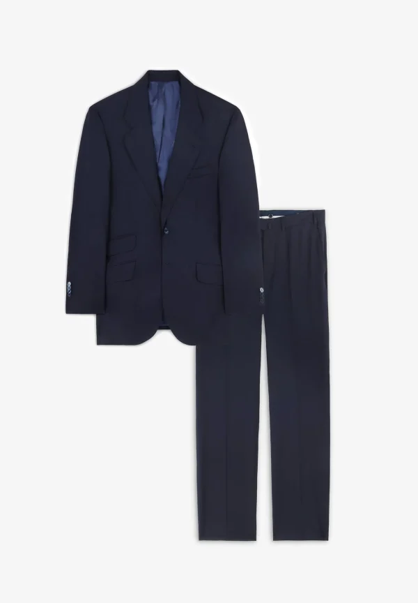 scalperscompany Traje Clasico Lana Azul Marino-Hombre Trajes