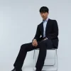 scalperscompany Traje Estructura Azul Marino Lana-Hombre Trajes