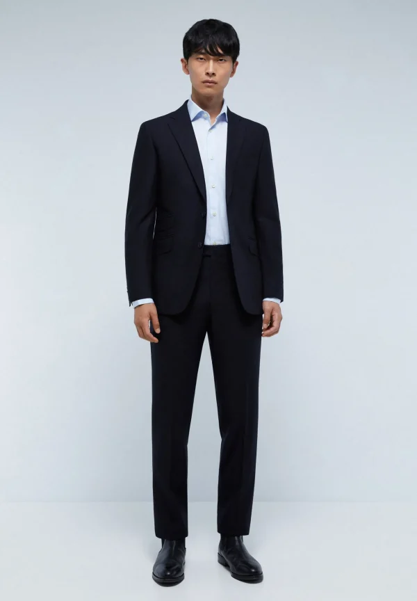 scalperscompany Traje Estructura Azul Marino Lana-Hombre Trajes