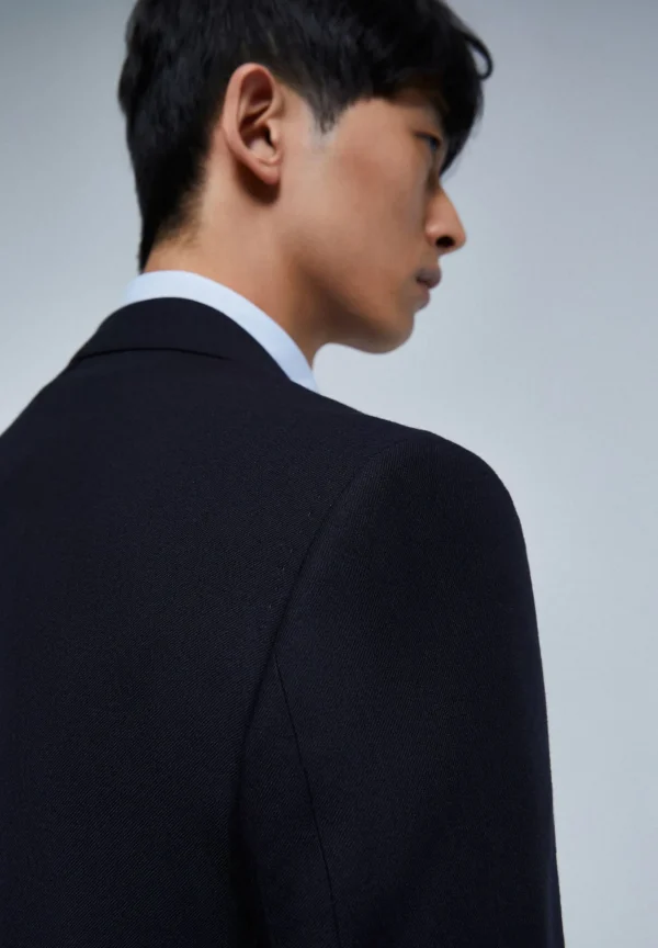 scalperscompany Traje Estructura Azul Marino Lana-Hombre Trajes