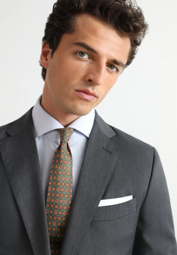 scalperscompany Traje Estructura Gris Lana-Hombre Trajes