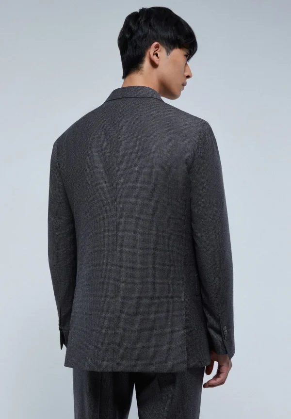 scalperscompany Traje Premium Cuadros Punta De Lanza Gris-Hombre Trajes
