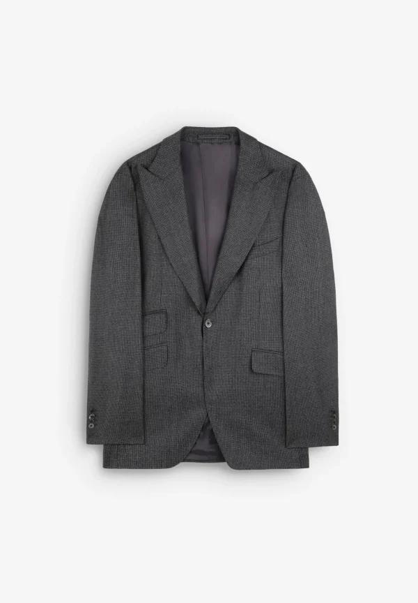 scalperscompany Traje Premium Cuadros Punta De Lanza Gris-Hombre Trajes
