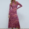 scalperscompany Vestido Midi Cebra-Mujer Vestidos Y Monos