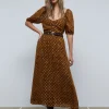 scalperscompany Vestido Midi Detalle Frunce Pecho-Mujer Coleccion