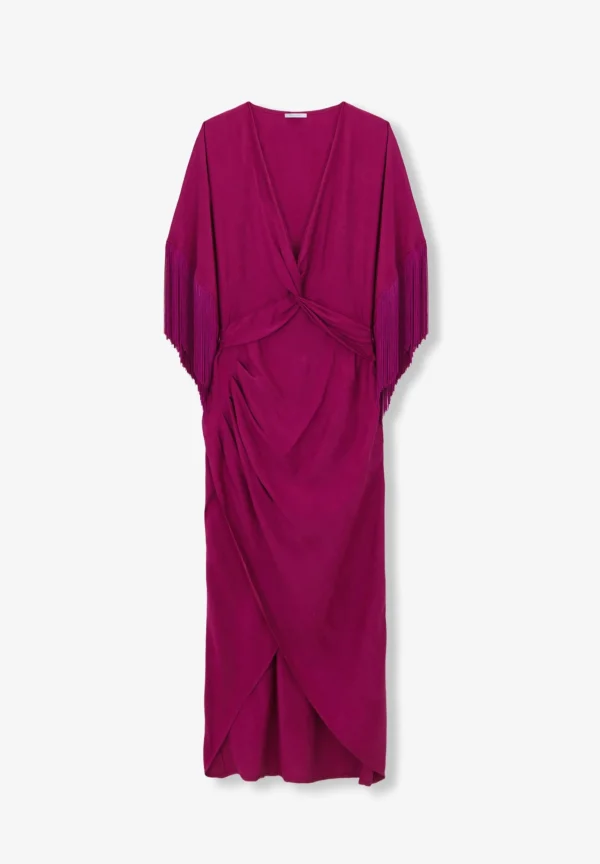 scalperscompany Vestido Midi Flecos-Mujer Coleccion