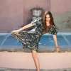 scalperscompany Vestido Midi Manga Abullonada-Mujer La Gran Fiesta