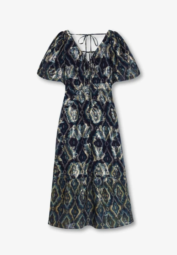 scalperscompany Vestido Midi Manga Abullonada-Mujer La Gran Fiesta