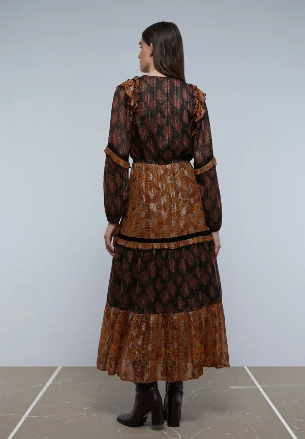 scalperscompany Vestido Midi Paisley Lurex-Mujer Vestidos Y Monos